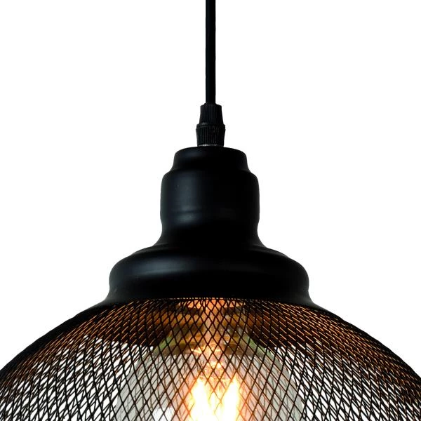 Lucide MESH - Hanglamp - Ø 28 cm - 1xE27 - Zwart - detail 2